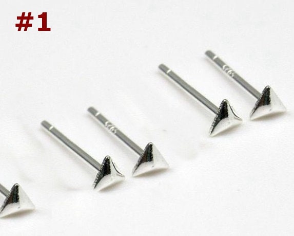 Sterling Silver Triangle Head Earrings Sticks Posts Studs Findings 3mm Earring Findings for Handmade Pure Fine Jewelry Making Wholesale Bulk