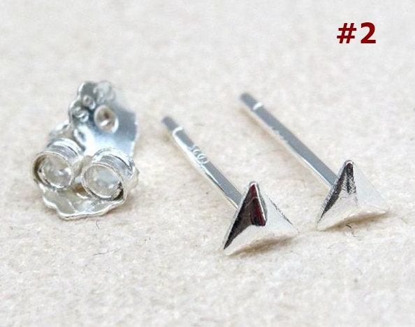 Sterling Silver Triangle Head Earrings Sticks Posts Studs Findings 3mm Earring Findings for Handmade Pure Fine Jewelry Making Wholesale Bulk