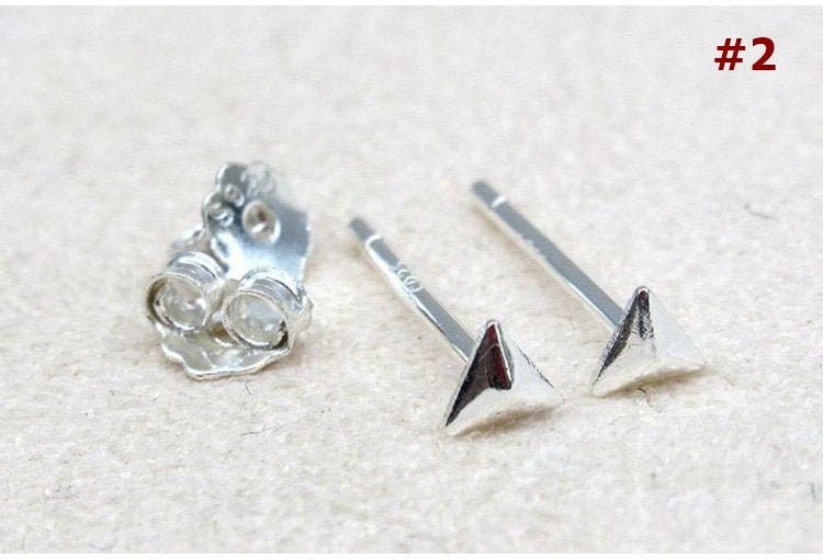 Sterling Silver Triangle Head Earrings Sticks Posts Studs Findings 3mm Earring Findings for Handmade Pure Fine Jewelry Making Wholesale Bulk