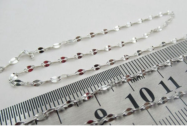 Sterling Silver Cable Cross Chain 1.5 mm by 10cm Chain Findings for Handmade Pure Fine Jewelry Making Wholesale Bulk