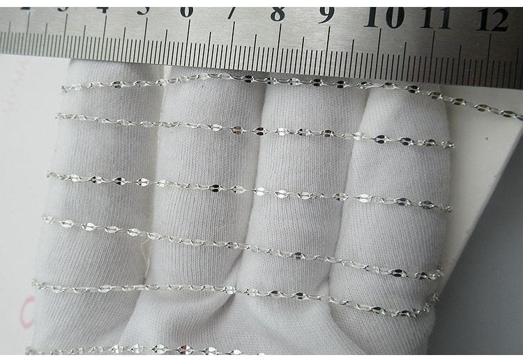 Sterling Silver Cable Cross Chain 1.5 mm by 10cm Chain Findings for Handmade Pure Fine Jewelry Making Wholesale Bulk