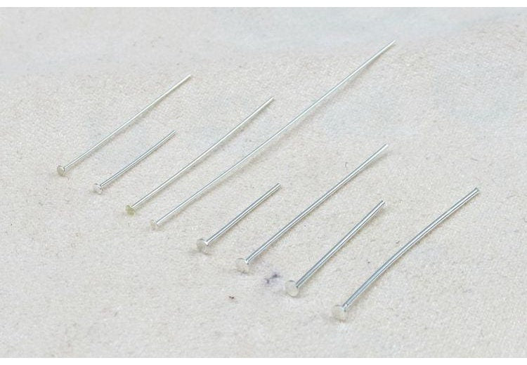 Sterling Silver Head Pins 15 20 25 30 50 mm Earring Findings for Handmade Pure Fine Jewelry Making Wholesale Bulk