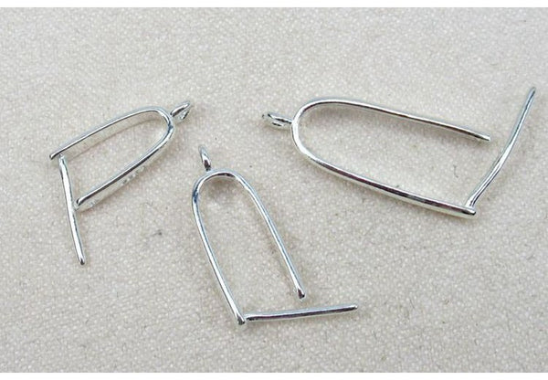 Sterling Silver Pinch Bail 4x9; 5x12; 6x16mm Pendant Findings for Handmade Pure Fine Jewelry Making Wholesale Bulk