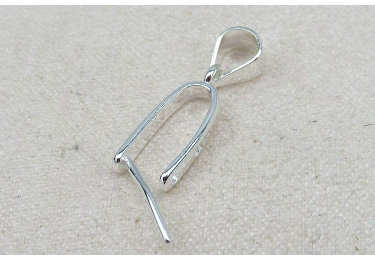 Sterling Silver Pinch Bail 4x9; 5x12; 6x16mm Pendant Findings for Handmade Pure Fine Jewelry Making Wholesale Bulk