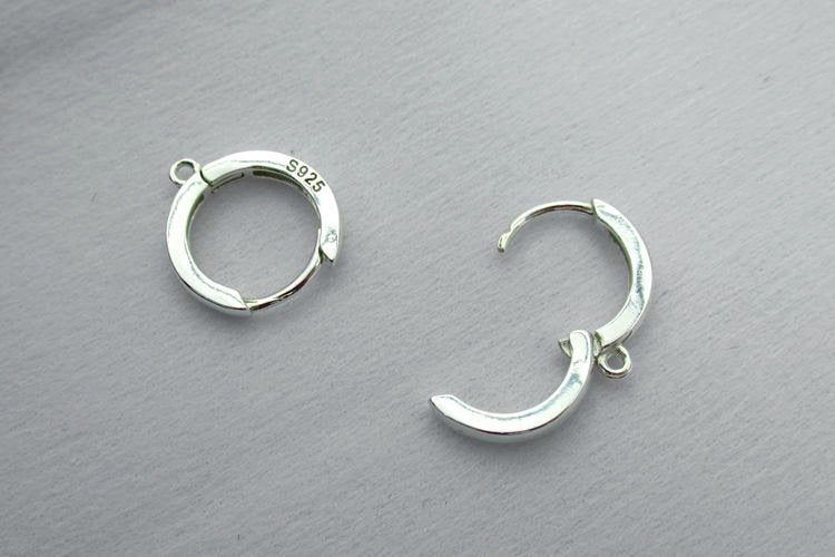 Sterling Silver Round Leverback Earring Wires Hooks 13.5mm Earring Findings for Handmade Pure Fine Jewelry Making Wholesale Bulk