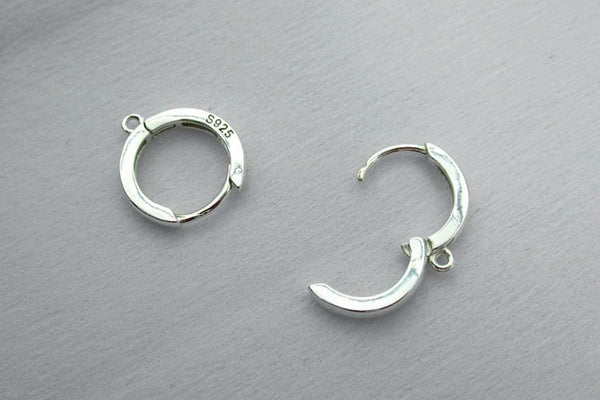 Sterling Silver Round Leverback Earring Wires Hooks 13.5mm Earring Findings for Handmade Pure Fine Jewelry Making Wholesale Bulk