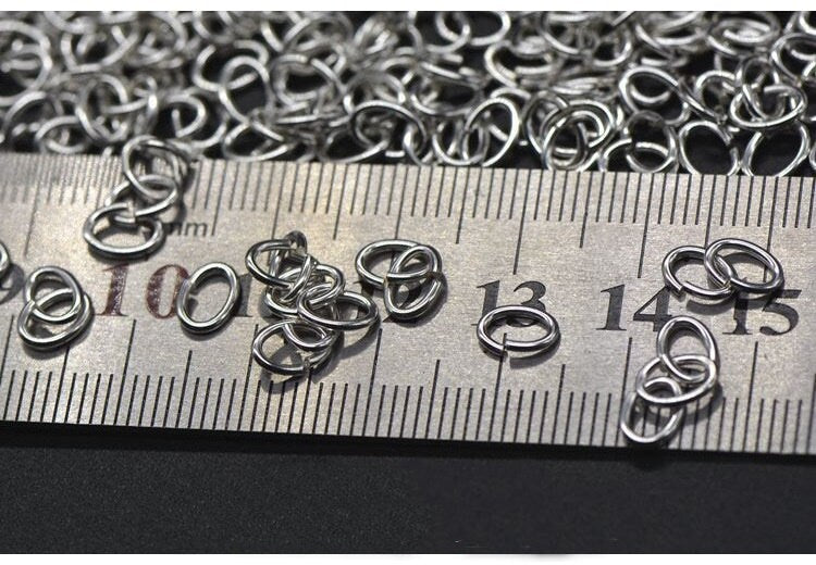 Oval Open Jump Rings 0.7x4.8x3.5; 0.9x6.5x4.5; 1.2x8.0x6.5 mm 925 Sterling Silver Chain Findings for Handmade Jewelry Making Wholesale Bulk