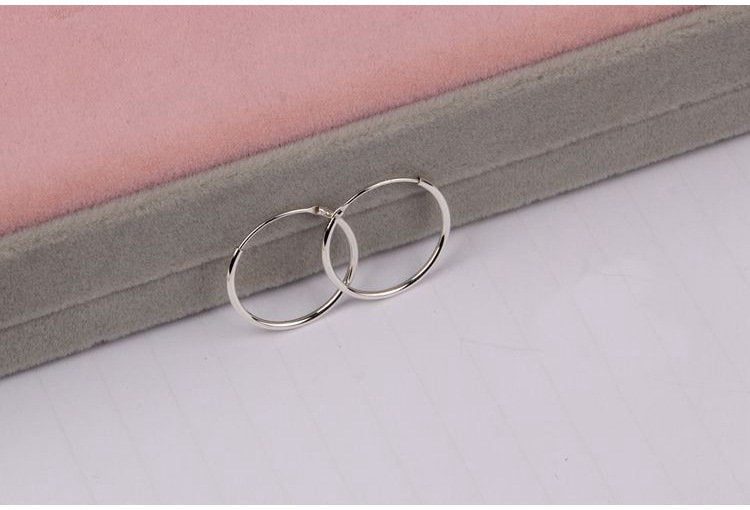 Sterling Silver Hoop Earrings 8; 10; 13; 20; 30; 50mm Earring Findings for Handmade Pure Fine Jewelry Making Wholesale Bulk