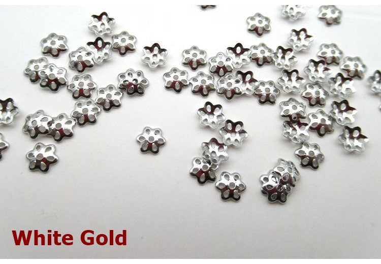 Sterling Silver Flower Bead Cap 5; 8mm Beads Findings for Handmade Pure Fine Jewelry Making Wholesale Bulk