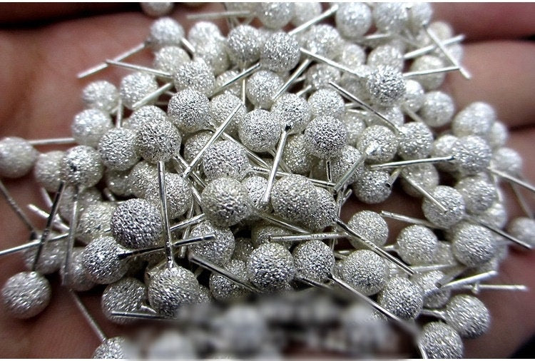 Sterling Silver Earrings Sticks Posts Ball Studs 2.5 3 4 5 mm Earring Findings for Handmade Pure Fine Jewelry Making Wholesale Bulk