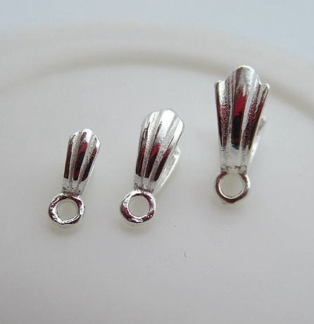 Sterling Silver Pinch Bail 4x4; 4x5; 5x6mm Pendant Findings for Handmade Pure Fine Jewelry Making Wholesale Bulk