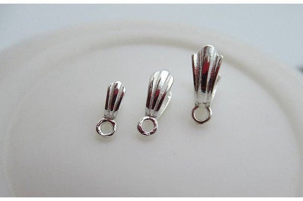 Sterling Silver Pinch Bail 4x4; 4x5; 5x6mm Pendant Findings for Handmade Pure Fine Jewelry Making Wholesale Bulk