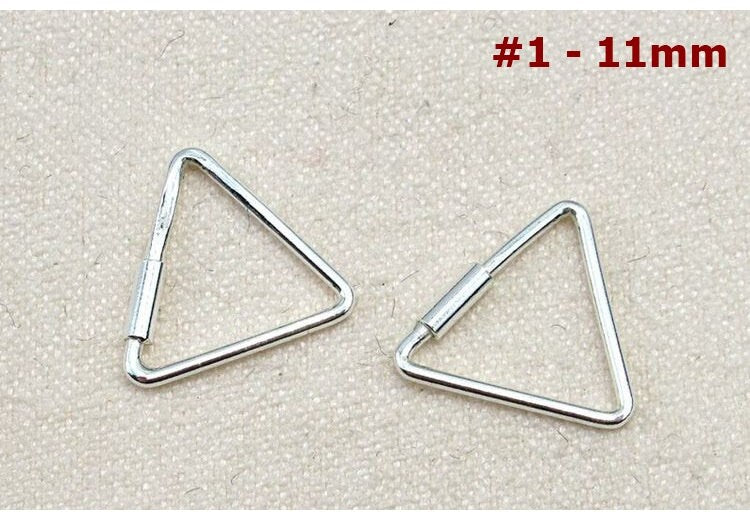 Cutout Triangle Square Hexagon Earring Hooks Hoops 11-22 mm 925 Sterling Silver Wires Charms Findings for Handmade Jewelry Making Wholesale