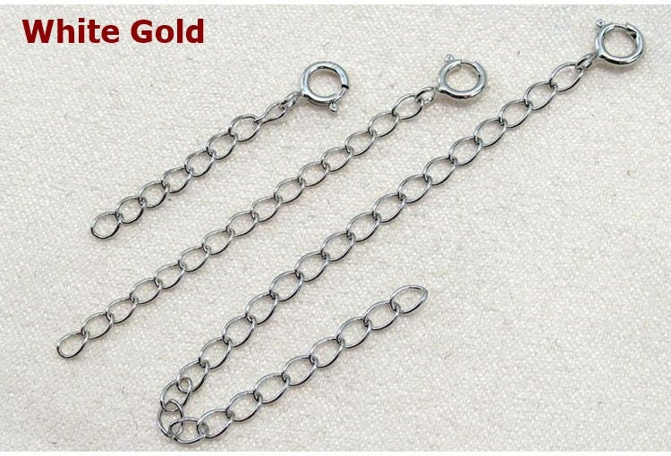 Sterling Silver Chain Extender with Spring Ring Clasp  3 5 8 cm Chains Findings for Handmade Pure Fine Jewelry Making Wholesale Bulk