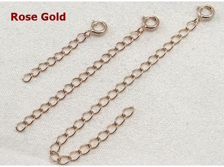 Sterling Silver Chain Extender with Spring Ring Clasp  3 5 8 cm Chains Findings for Handmade Pure Fine Jewelry Making Wholesale Bulk