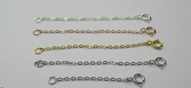 Sterling Silver Chain Extender with Loop and Spring Ring Clasp 3.8 5.8cm Chain Findings for Handmade Pure Fine Jewelry Making Wholesale Bulk