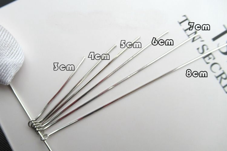 Sterling Silver Box Chain Earing Thread 3 4 5 6 7 8cm Earring Findings for Handmade Pure Fine Jewelry Making Wholesale Bulk