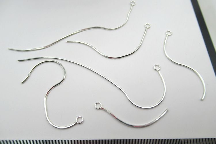 Sterling Silver Box Chain Earing Thread 3 4 5 6 7 8cm Earring Findings for Handmade Pure Fine Jewelry Making Wholesale Bulk