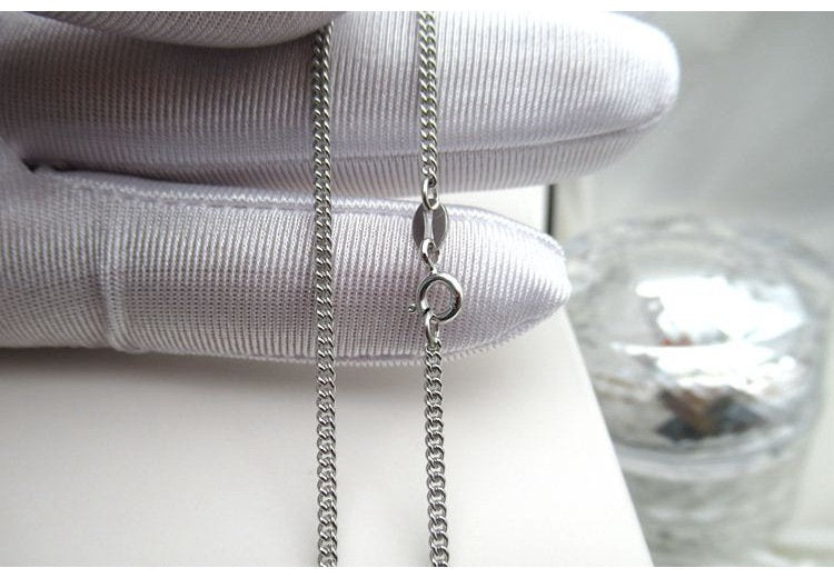 Sterling Silver Curb Chain Neclace with Clasp 45cm Chain Findings for Handmade Pure Fine Jewelry Making Wholesale Bulk