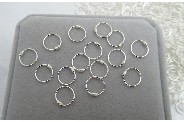 Sterling Silver Hoop Earrings 8 9 10 11mm Earring Findings for Handmade Pure Fine Jewelry Making Wholesale Bulk