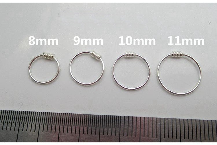 Sterling Silver Hoop Earrings 8 9 10 11mm Earring Findings for Handmade Pure Fine Jewelry Making Wholesale Bulk