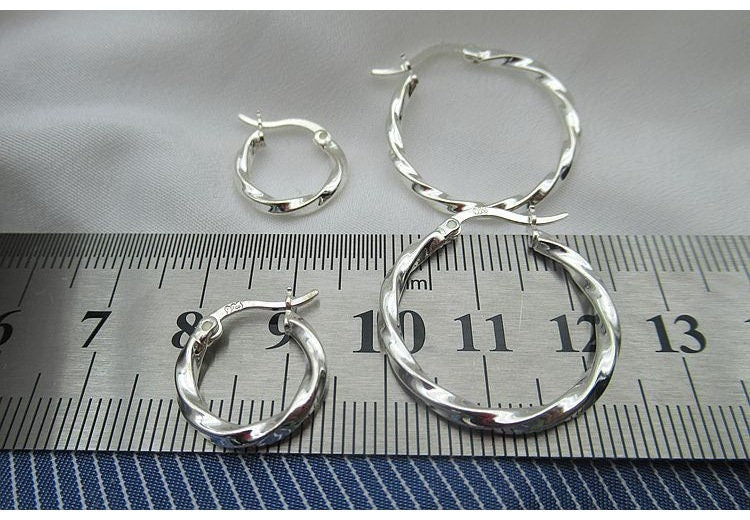 Sterling Silver Hoop Earrings 15 25mm Earring Findings for Handmade Pure Fine Jewelry Making Wholesale Bulk