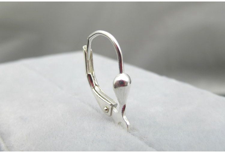 Sterling Silver Lever Back Earring Hook Wires 9x17mm Earring