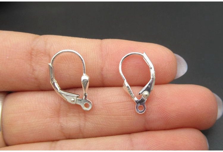 Sterling Silver Lever Back Earring Hook Wires 9x17mm Earring