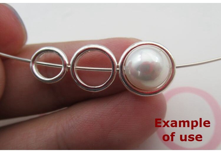 Sterling Silver Hoop Ring Beads Bails with Holes 8 10 12 mm Findings for Handmade Pure Fine Jewelry Making Wholesale Bulk