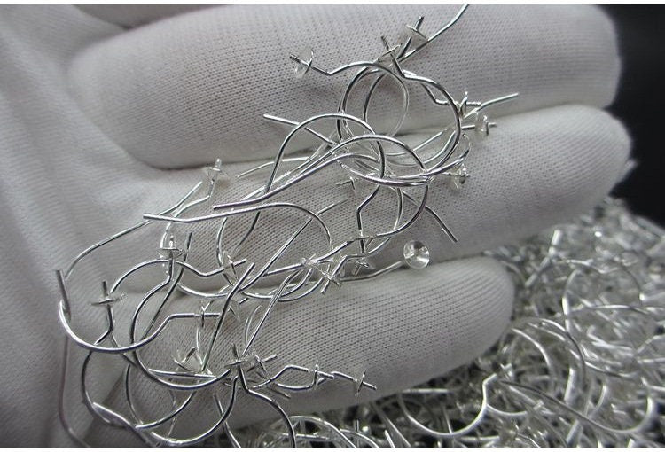 Sterling Silver Earring Fish Wires Hook 23mm Earring Findings for Handmade Pure Fine Jewelry Making Wholesale Bulk