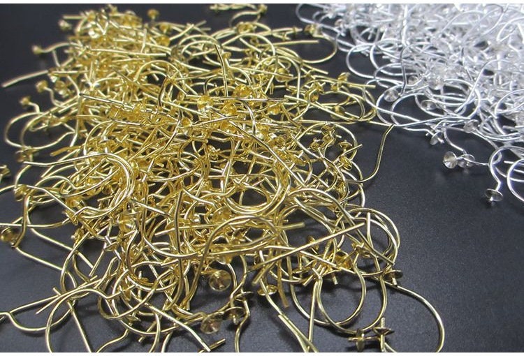 Sterling Silver Earring Fish Wires Hook 23mm Earring Findings for Handmade Pure Fine Jewelry Making Wholesale Bulk