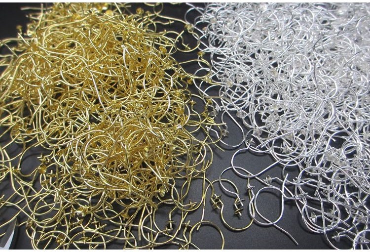 Sterling Silver Earring Fish Wires Hook 23mm Earring Findings for Handmade Pure Fine Jewelry Making Wholesale Bulk