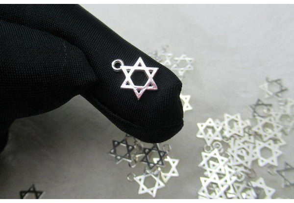 Sterling Silver 6 Point Star of David Charm Pendant 9mm Charm Findings for Handmade Pure Fine Jewelry Making Wholesale Bulk