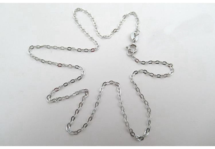 Sterling Silver Cable Chain Necklace with Buckle 40 45 cm Chain Findings for Handmade Pure Fine Jewelry Making Wholesale Bulk