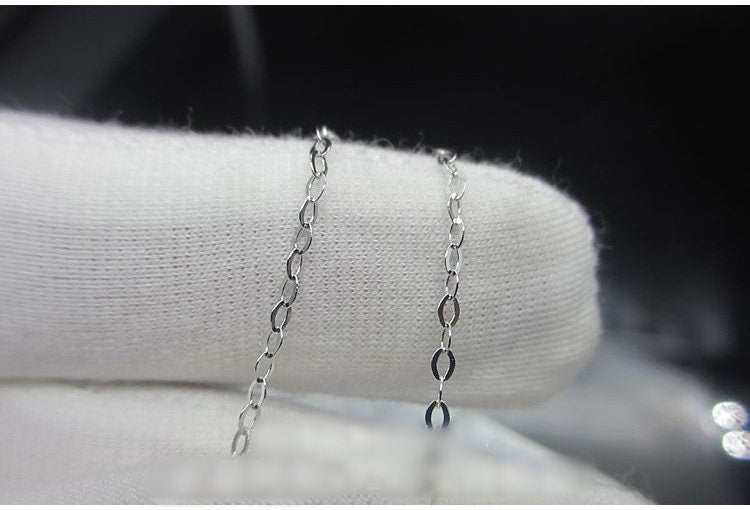 Sterling Silver Cable Chain Necklace with Buckle 40 45 cm Chain Findings for Handmade Pure Fine Jewelry Making Wholesale Bulk