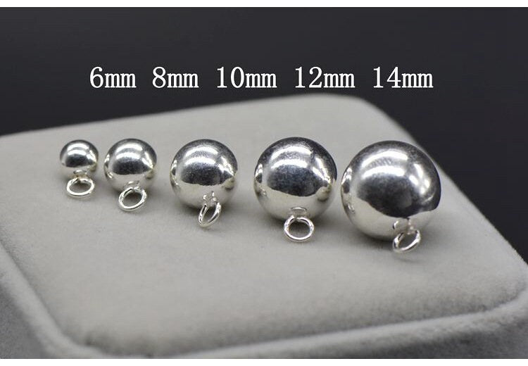 Sterling Silver Spacer Bead Bail Charms 6 8 10 12 14 mm Charms Findings for Handmade Pure Fine Jewelry Making Wholesale Bulk