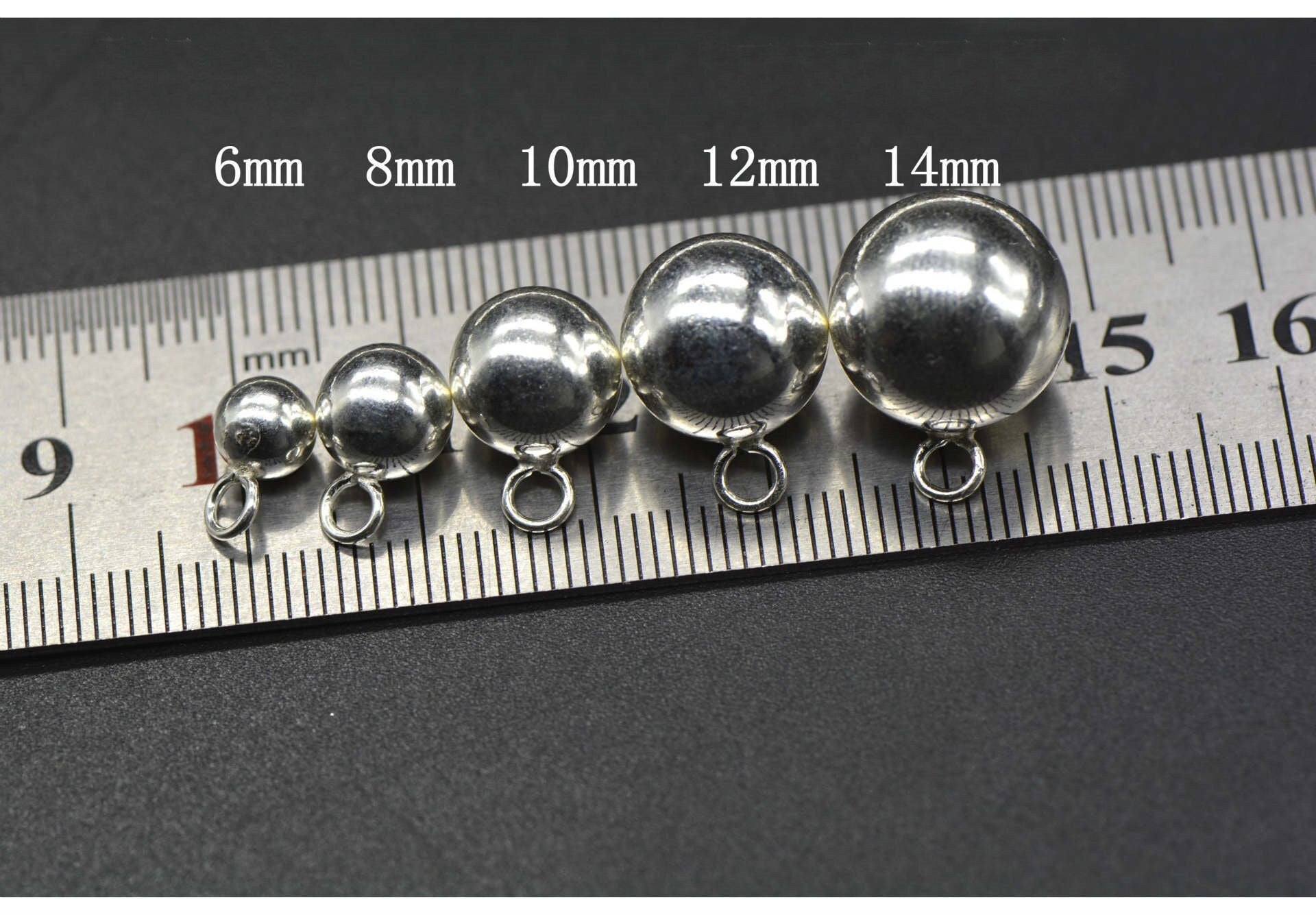 Sterling Silver Spacer Bead Bail Charms 6 8 10 12 14 mm Charms Findings for Handmade Pure Fine Jewelry Making Wholesale Bulk