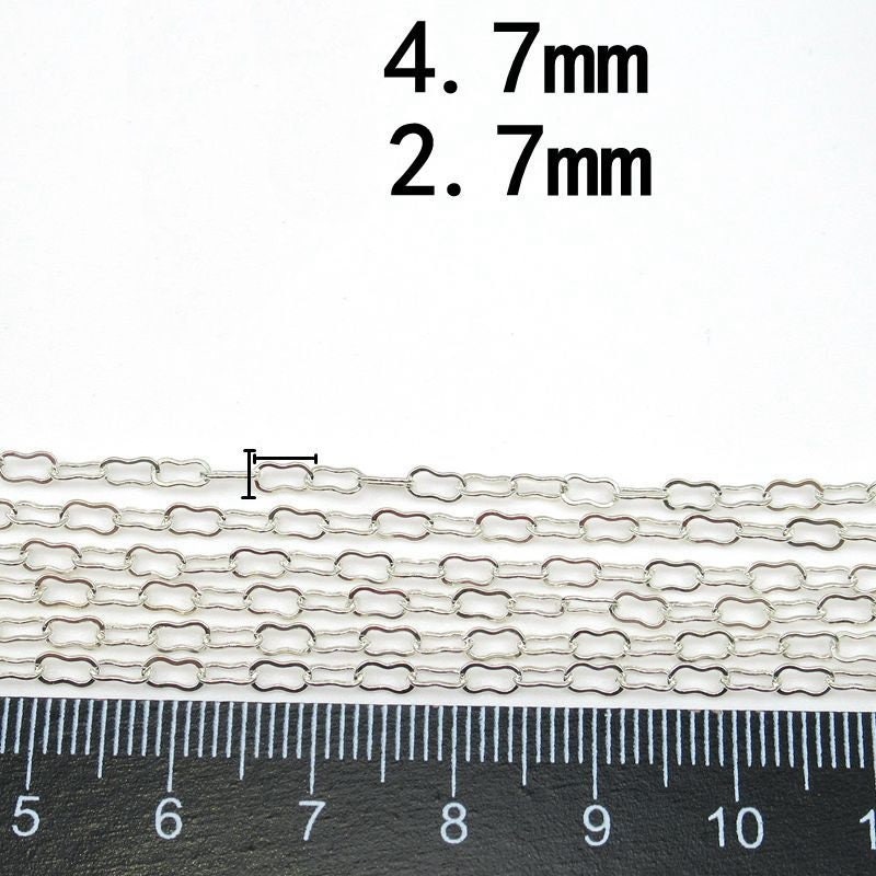 Sterling Silver Cable Chain 2.7x4.7mm by 10cm Chain Findings for Handmade Pure Fine Jewelry Making Wholesale Bulk