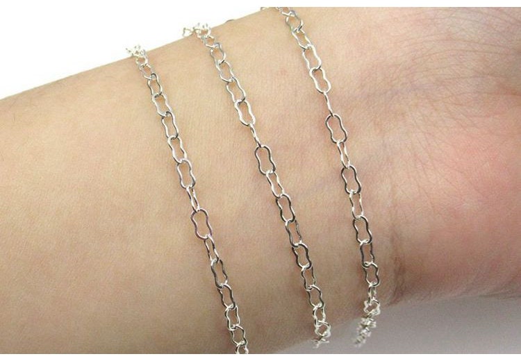 Sterling Silver Cable Chain 2.7x4.7mm by 10cm Chain Findings for Handmade Pure Fine Jewelry Making Wholesale Bulk