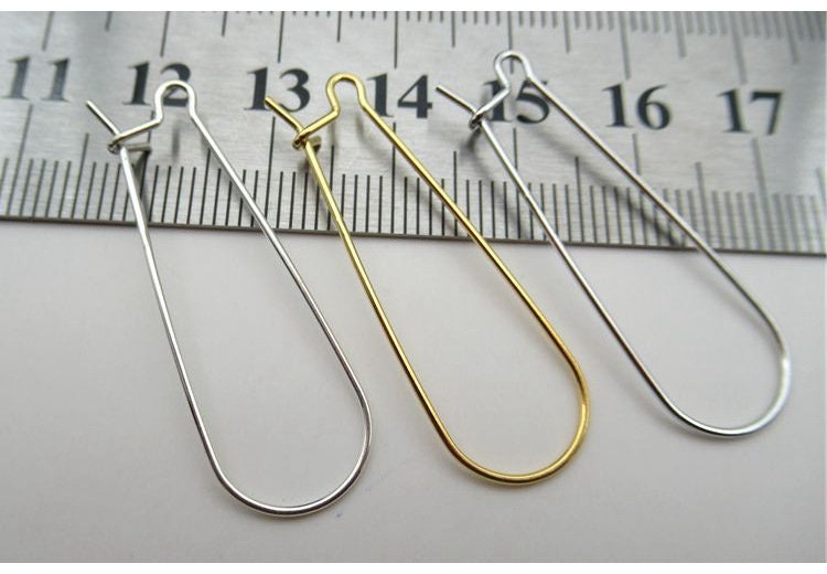 Sterling Silver Kidney Earrings Ear Wire Hook 35mm Earring Findings for Handmade Pure Fine Jewelry Making Wholesale Bulk