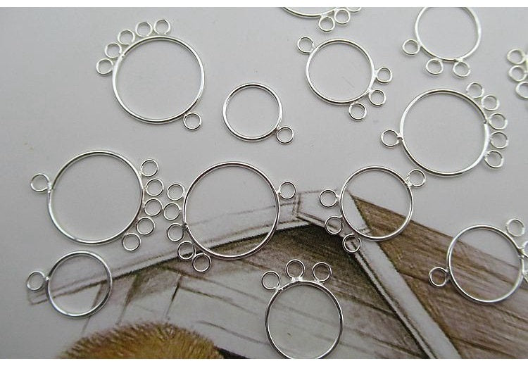 Sterling Silver Earring Hoop with Loops 10 12 15 mm Earring Findings for Handmade Pure Fine Jewelry Making Wholesale Bulk