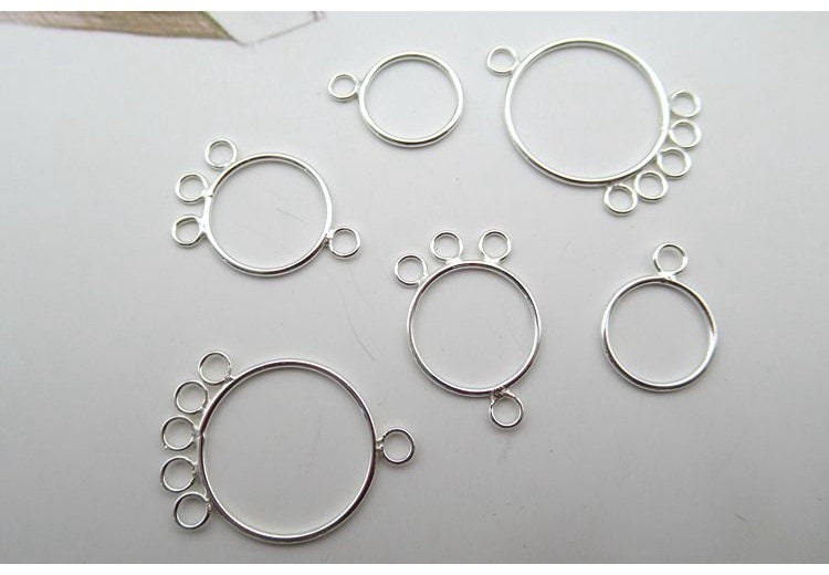 Sterling Silver Earring Hoop with Loops 10 12 15 mm Earring Findings for Handmade Pure Fine Jewelry Making Wholesale Bulk