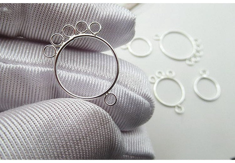 Sterling Silver Earring Hoop with Loops 10 12 15 mm Earring Findings for Handmade Pure Fine Jewelry Making Wholesale Bulk