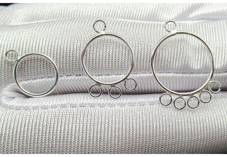 Sterling Silver Earring Hoop with Loops 10 12 15 mm Earring Findings for Handmade Pure Fine Jewelry Making Wholesale Bulk