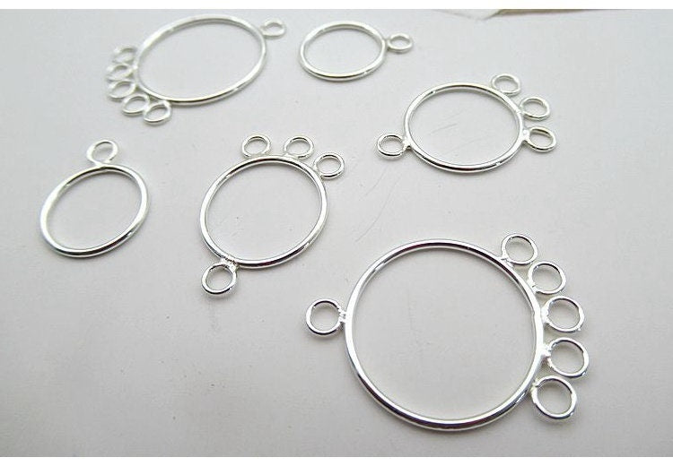 Sterling Silver Earring Hoop with Loops 10 12 15 mm Earring Findings for Handmade Pure Fine Jewelry Making Wholesale Bulk