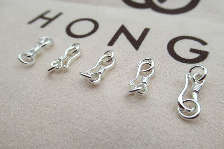 Sterling Silver Hook Clasp 10mm Earring Findings for Handmade Pure Fine Jewelry Making Wholesale Bulk