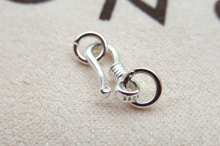 Sterling Silver Hook Clasp 10mm Earring Findings for Handmade Pure Fine Jewelry Making Wholesale Bulk