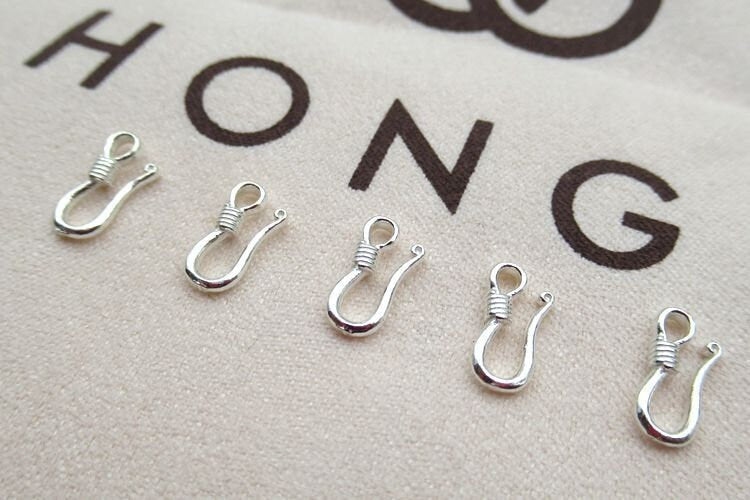 Sterling Silver Hook Clasp 10mm Earring Findings for Handmade Pure Fine Jewelry Making Wholesale Bulk