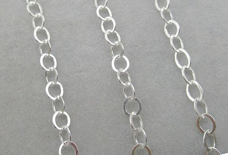 Sterling Silver Cable Cross Chain 3.6mm by 10cm Findings for Handmade Pure Fine Jewelry Making Wholesale Bulk