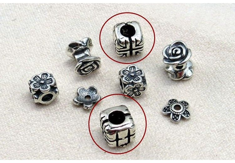 Sterling Silver Cube Spacer Beads 5.8mm Bracelet Findings for Handmade Pure Fine Jewelry Making Wholesale Bulk